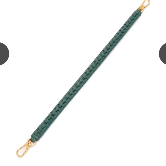 Loewe Green Braided Bag Strap with Gold Clasps - Picture 2 of 6